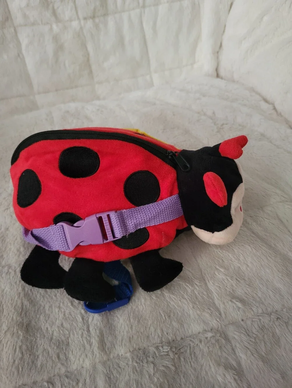 Becly Ladybug Stuffed Animal Buckles And Zipper  Toy - Red, Black Multicor